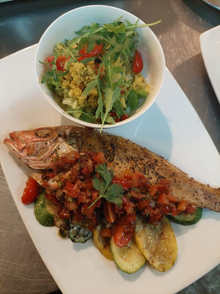 Freshly caught seafood